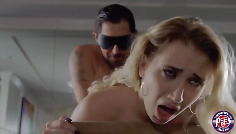 Slutty blonde with huge tits gets her ass drilled