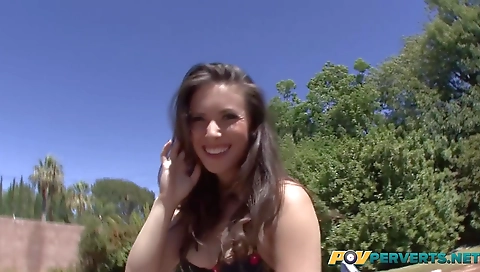 Hawt playgirl with a sexy brunette hair