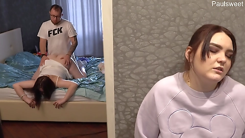 Sexy young blonde gets creampied after hard