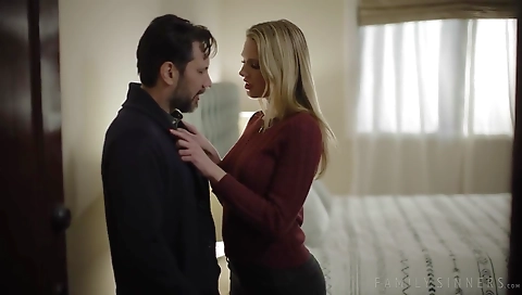 Sexy blonde gets her tight pussy by bunny